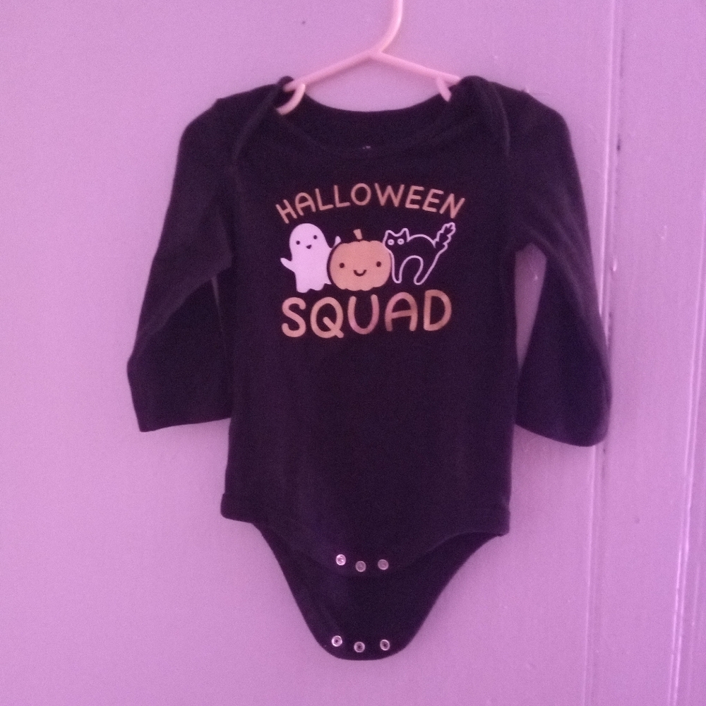 Halloween Squad Black & Orange Baby Onesie